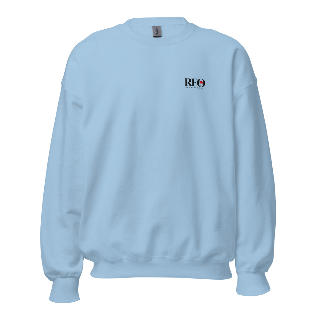 Sweatshirt "My Wallet Is Like An Onion", cor azul claro, frente
