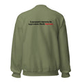 Sweatshirt "Impressions. Mostly Bad Ones.", cor verde militar, costas