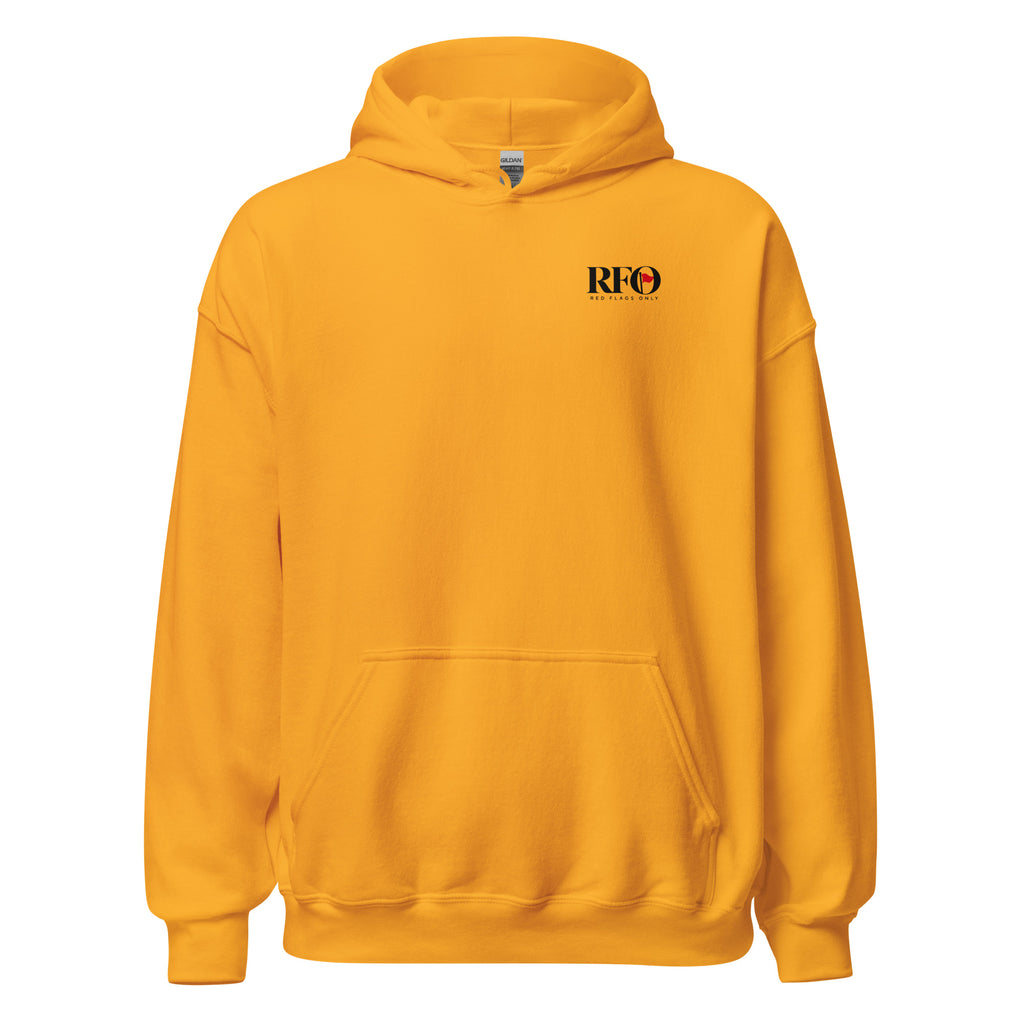 Hoodie "Impressions. Mostly Bad Ones.", cor dourada, frente