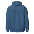 Hoodie "My Wallet Is Like An Onion", cor azul índigo, costas