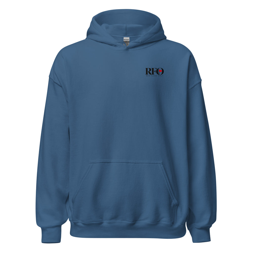 Hoodie "My Wallet Is Like An Onion", cor azul índigo, frente