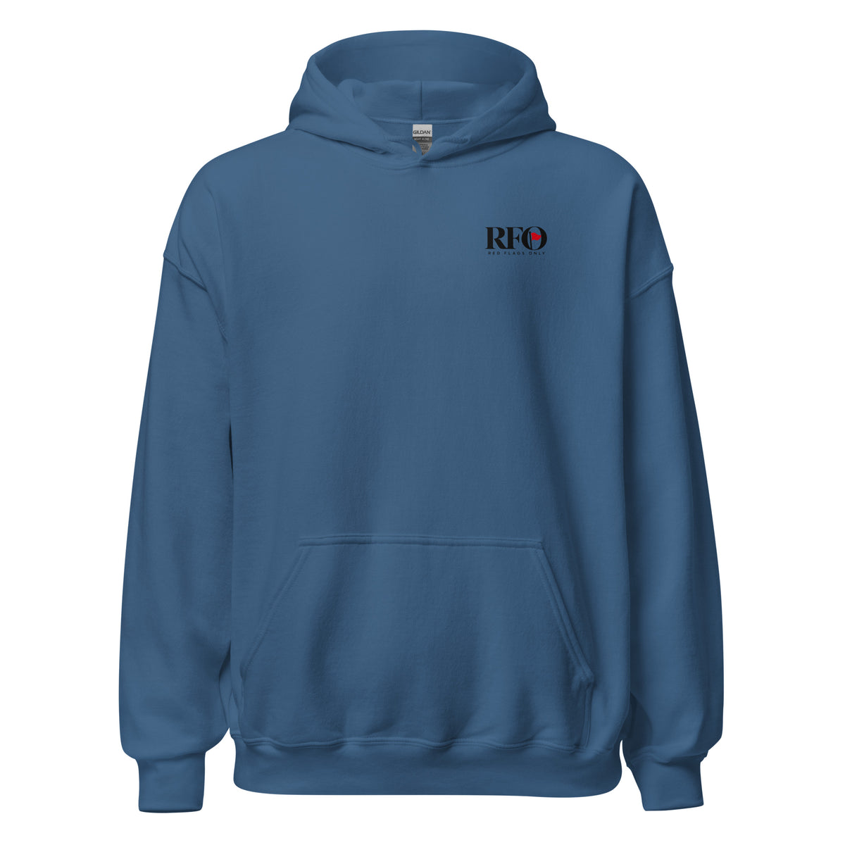 Hoodie "My Wallet Is Like An Onion", cor azul índigo, frente