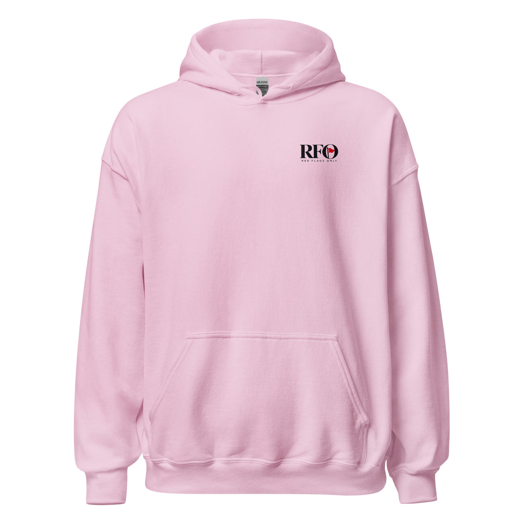 Hoodie "My Emergency Fund", cor rosa claro, frente
