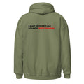 Hoodie "Quietly Unavailable", cor verde militar, costas