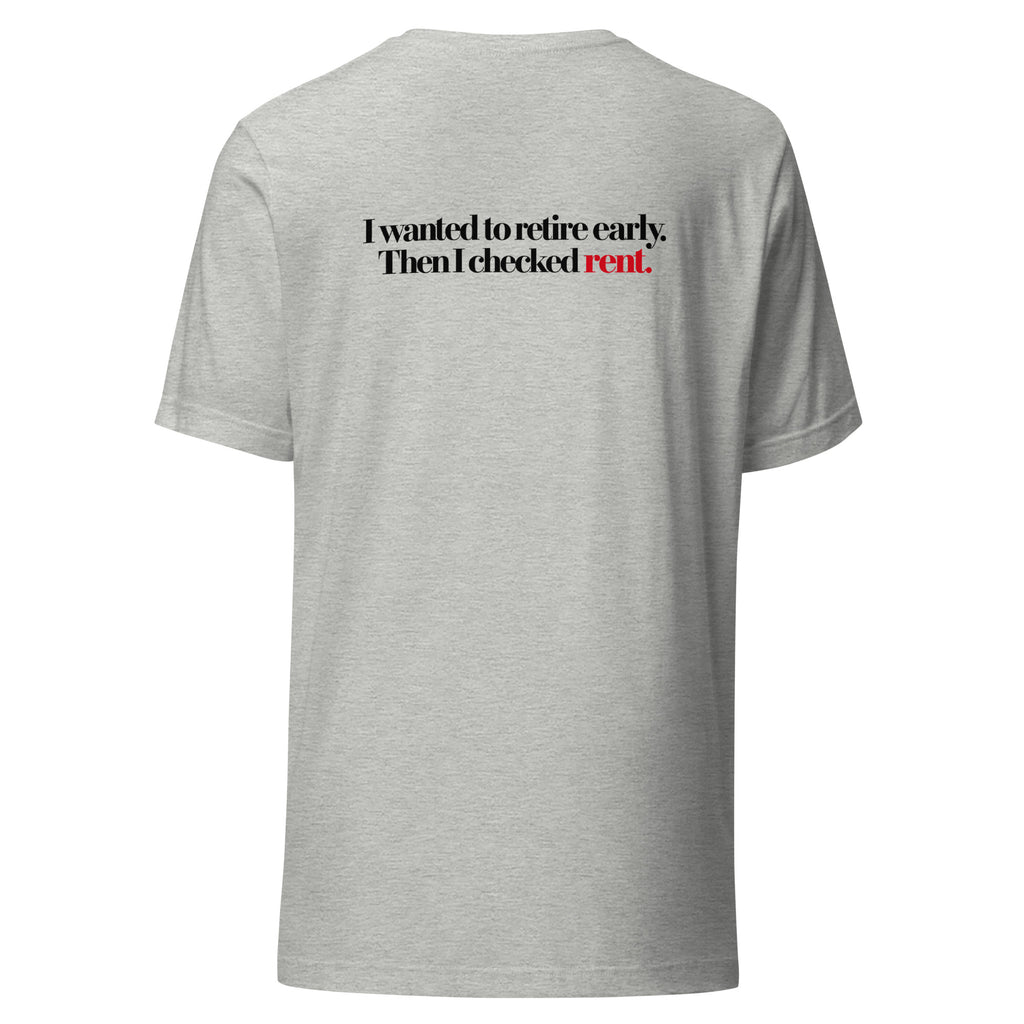 T-shirt "I Wanted To Retire Early", cor cinza mesclado, costas