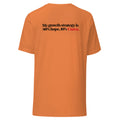 T-shirt "90% Hope, 10% Canva", cor laranja queimado, costas