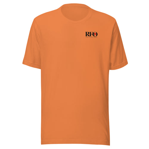 T-shirt "90% Hope, 10% Canva", cor laranja queimado, frente