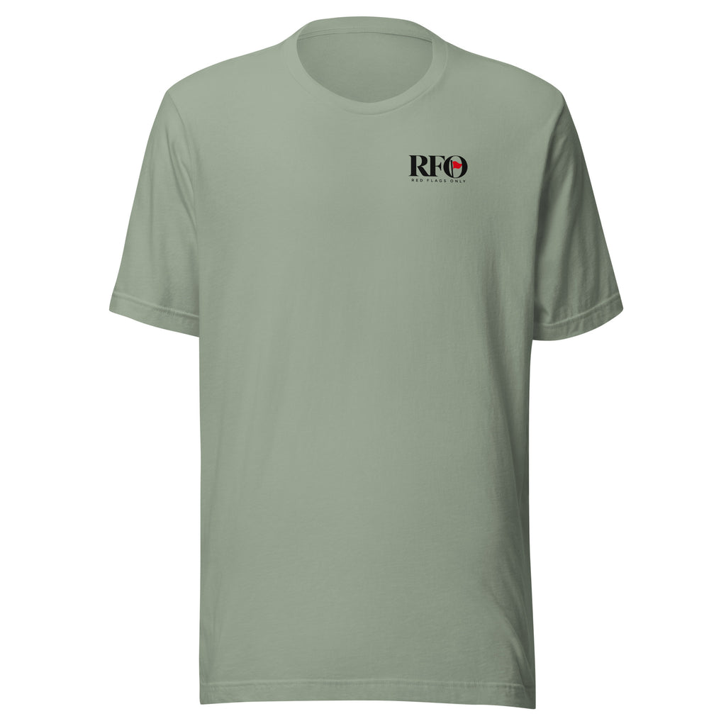 T-shirt "My Emergency Fund", cor verde sálvia, frente