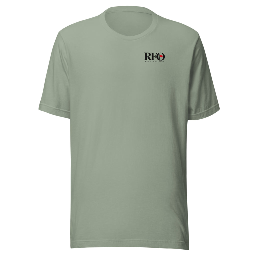 T-shirt "Impressions. Mostly Bad Ones.", cor verde sálvia, frente
