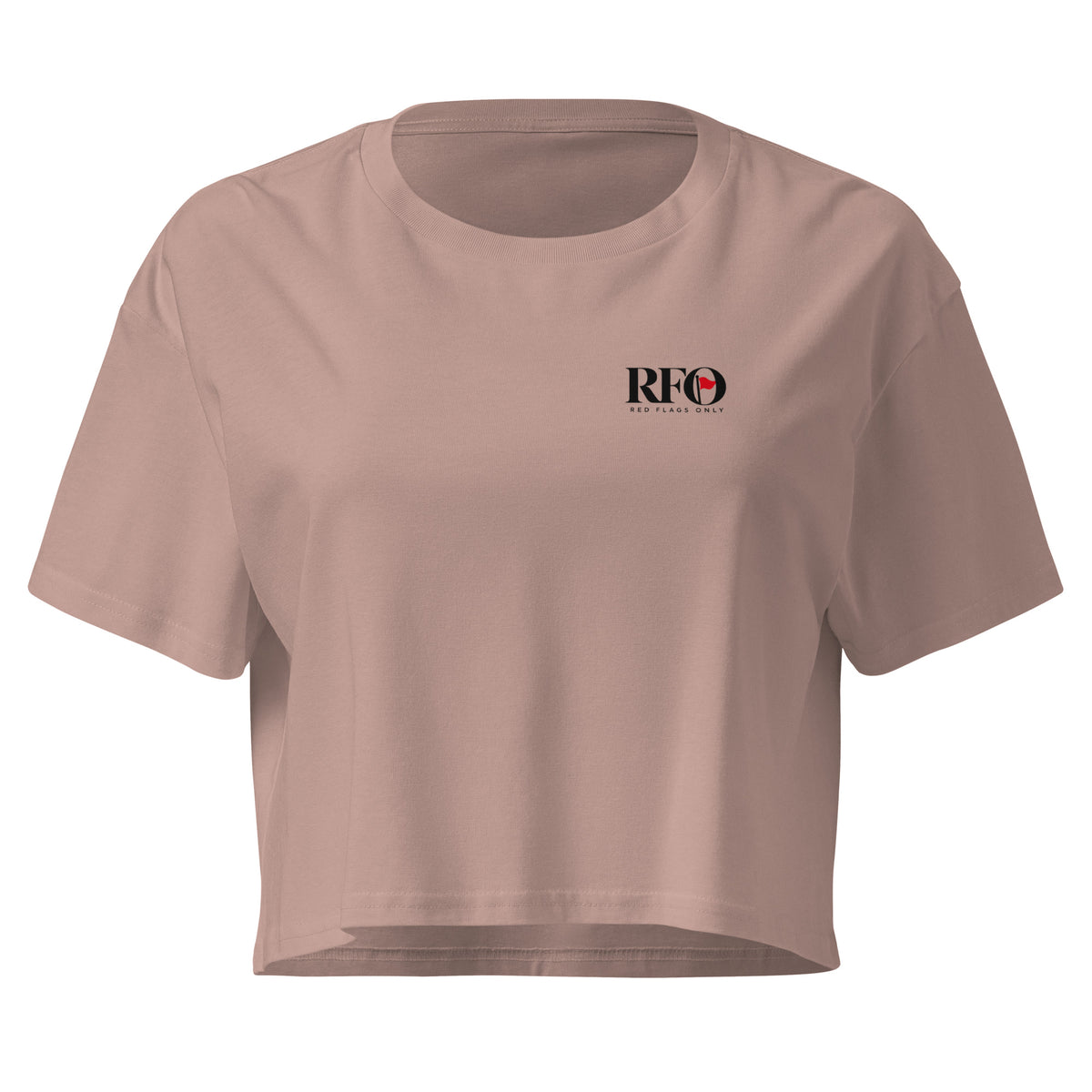 T-shirt Cropped "I Wanted To Retire Early", cor rosa claro, frente