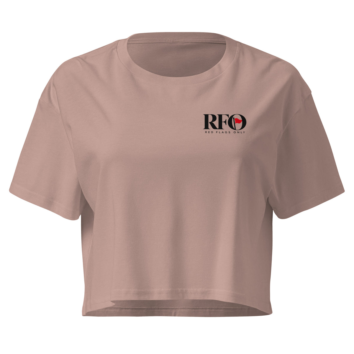 T-shirt Cropped "My Emergency Fund", cor rosa claro, frente