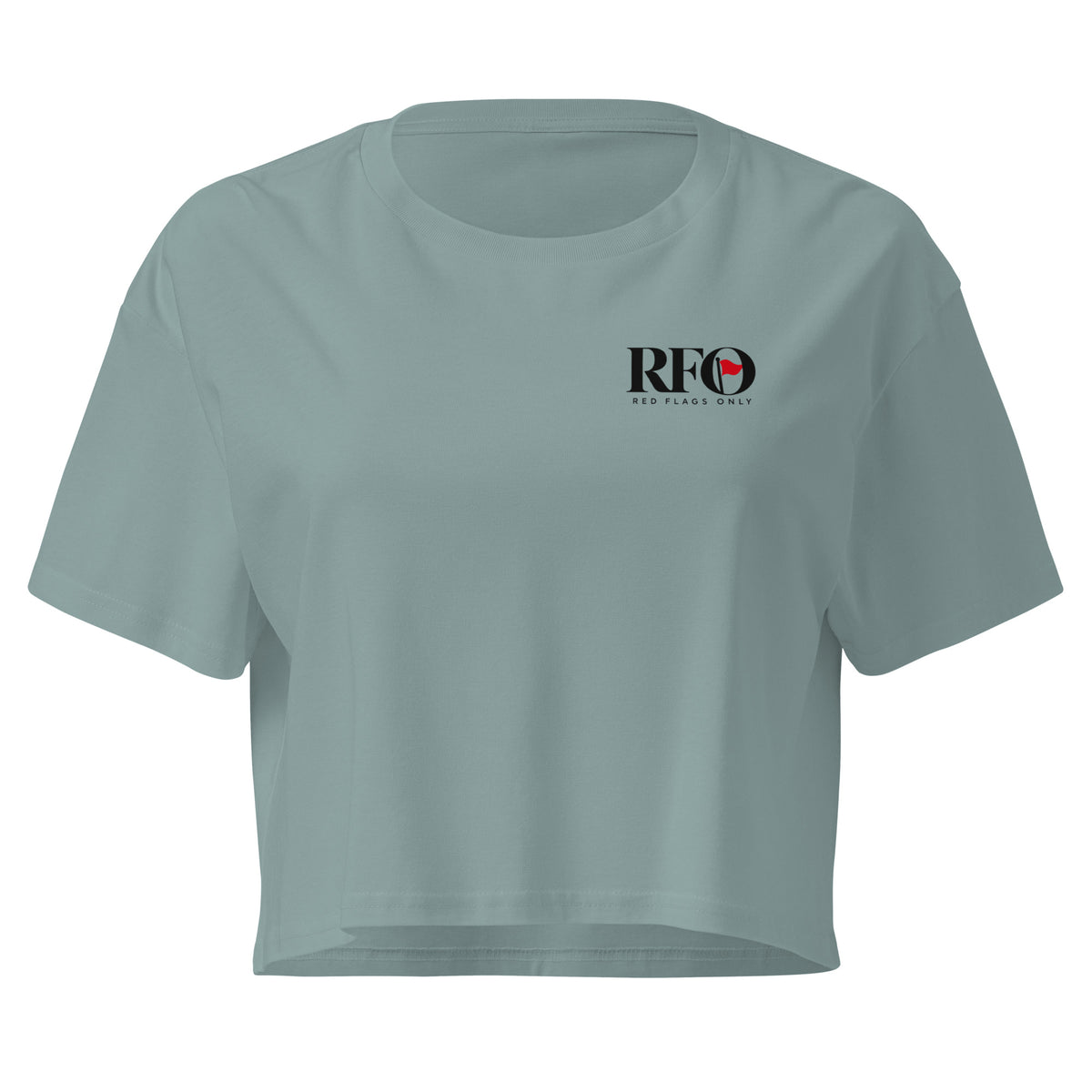 T-shirt Cropped "My Content Calendar", cor mineral, frente