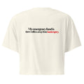 T-shirt Cropped "My Emergency Fund", cor natural, costas