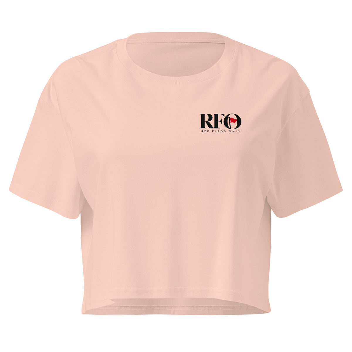 T-shirt Cropped "I Have A Five-Year Plan", cor rosa pálido, frente