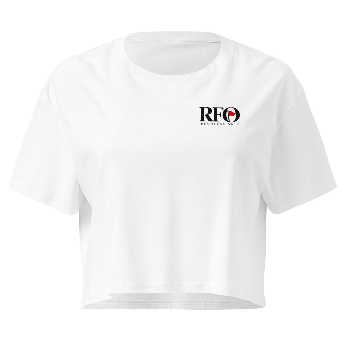 T-shirt Cropped "90% Hope, 10% Canva", cor branca, frente